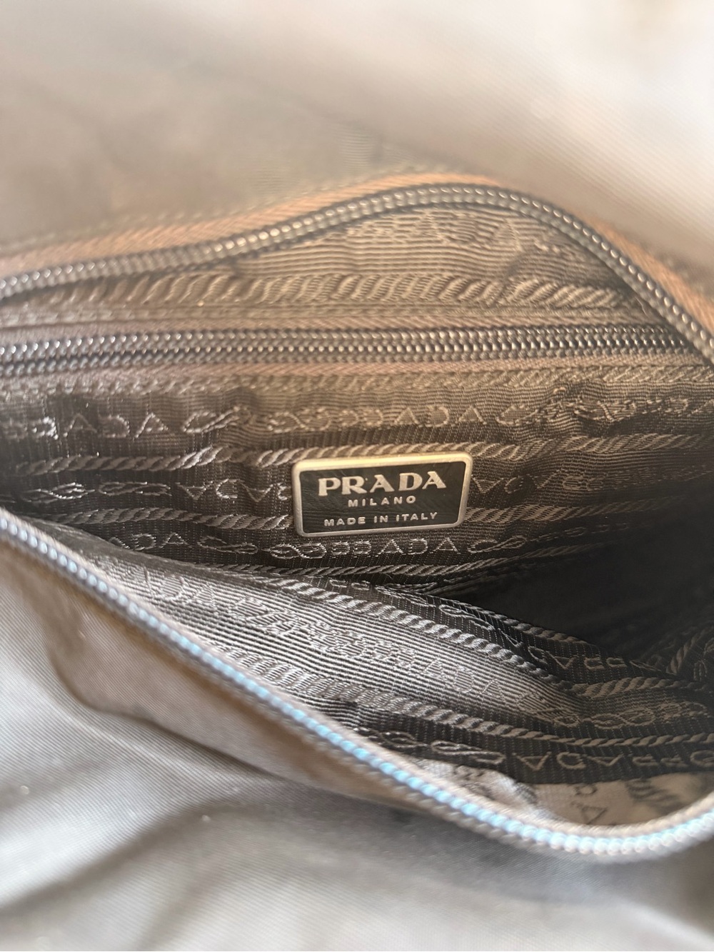 Prada Black Nylon Tote with Triangle Logo - Picture 3 of 10